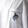 Embroidered robe with shark design