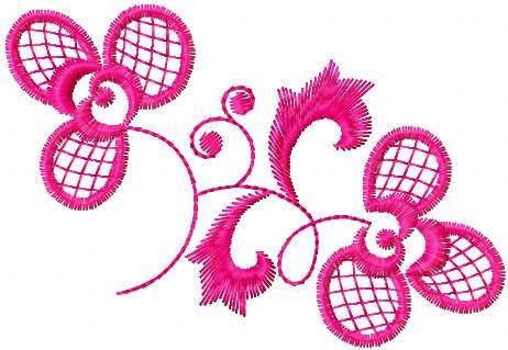 Pink flower free embroidery design