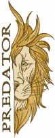 Predator lion embroidery design