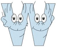 Dr. Seuss alphabet letter W embroidery design