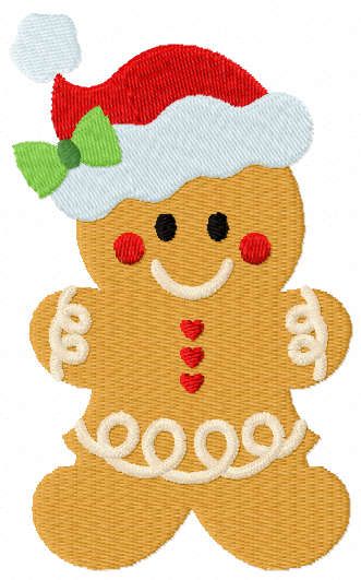 Santa gingerbread free embroidery design