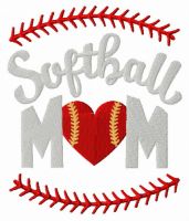 Softball mom embroidery design
