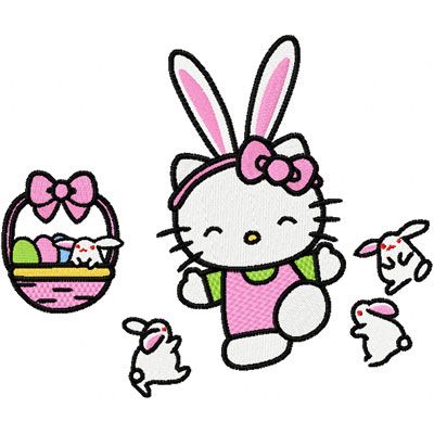 Hello Kitty Easter 2 machine embroidery design