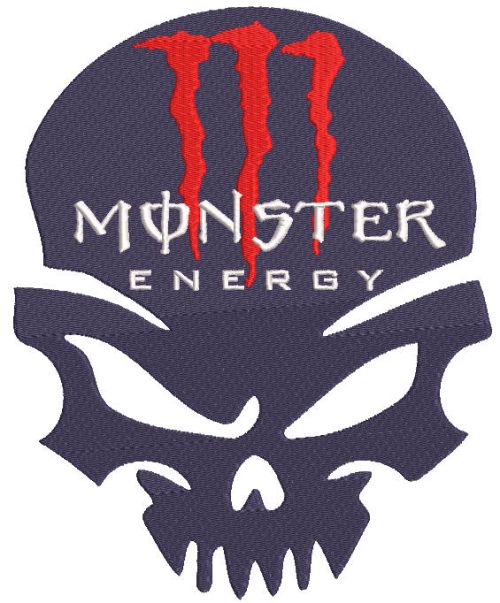 Monster Energy Calavera embroidery design