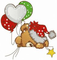 Hiding teddy bear embroidery design