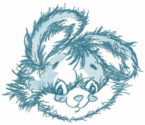 Cute rabbit blue muzzle embroidery design