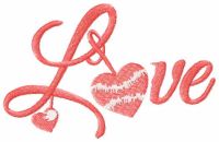 Love script symbol free embroidery design