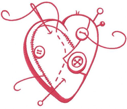 red sewing heart free machine embroidery design
