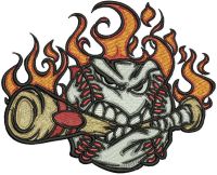 Angry baseball ball 4 embroidery design