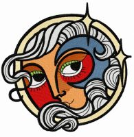 Fairy sun embroidery design