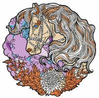 Romantic horse 3 embroidery design
