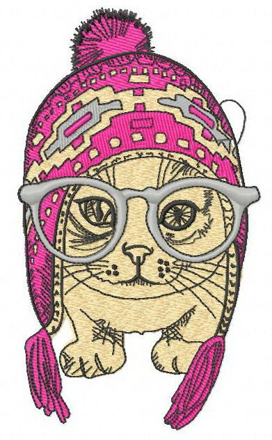 Fashion cat 2 machine embroidery design