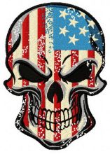 American skull embroidery design