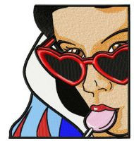Snow White with lollipop 2 embroidery design