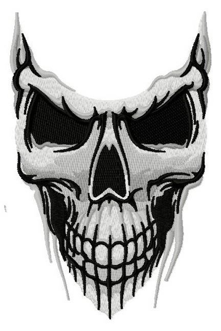 Disgusting skull 2 machine embroidery design