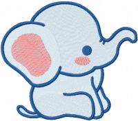 Blue baby elephant free embroidery design