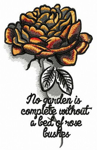 No garden is complete without roses machine embroidery design