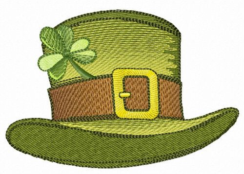 Irish top hat machine embroidery design