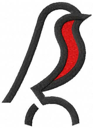 Bristol city robin logo embroidery design