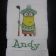 Golfing Minion design on towel embroidered