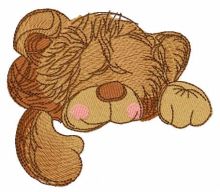 Sleeping Teddy bear toy embroidery design