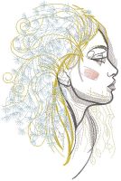 Dandelion lady embroidery design