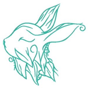 Foliar bunny 3 embroidery design