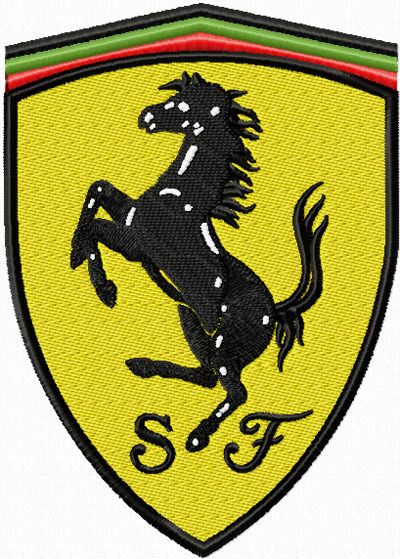 Ferrari machine embroidery design