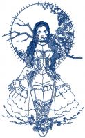 Mysterious Girl embroidery design