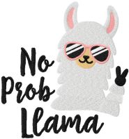 No prob llama embroidery design