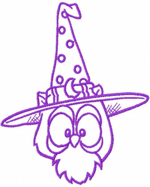 Halloween violet owl free embroidery design