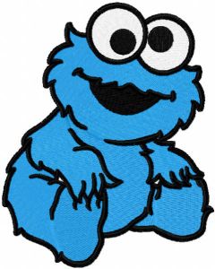 Baby Cookie monster embroidery design