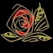 Rose art figure embroidery design