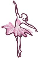 Bailarina em desenho de bordado grátis rosa
