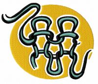 Knitted fragment embroidery design