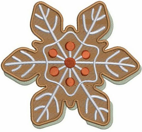 Brown snowflake machine embroidery design