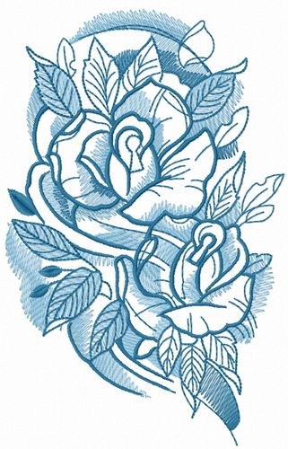 Wrapped roses 2 machine embroidery design