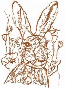 Rabbit's stroll embroidery design