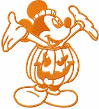 Mickey Halloween pumpkin embroidery design