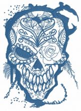 Skull with rose 3 embroidery design