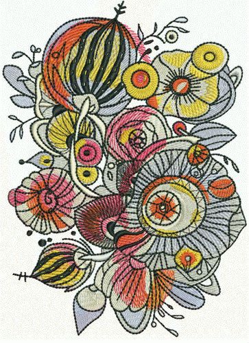 Flower composition 6 machine embroidery design      