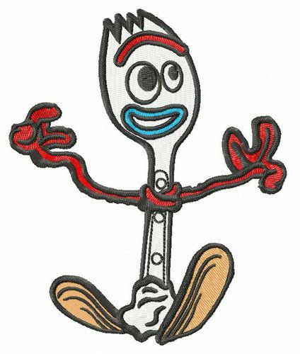 Scared Forky machine embroidery design