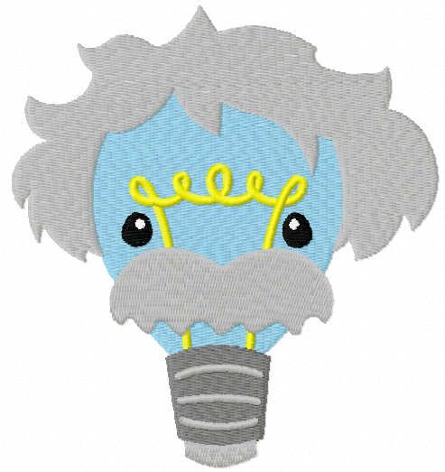 Einstein bulb lamp free embroidery design