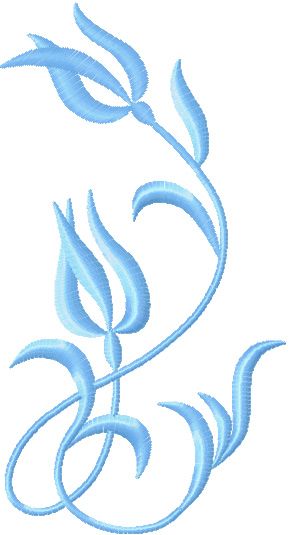 Blue Tulip  machine embroidery design