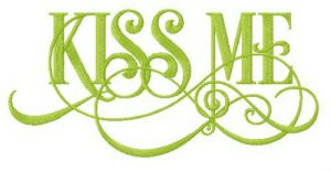 Kiss me embroidery design