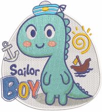 Dino sailor boy embroidery design