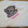 Embroidered towel with teddy bear and name is a good present