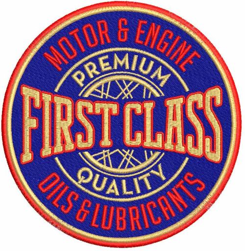 First class logo machine embroidery design