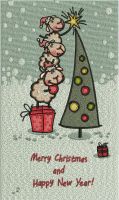 Sheep decorating New Year tree 2 embroidery design