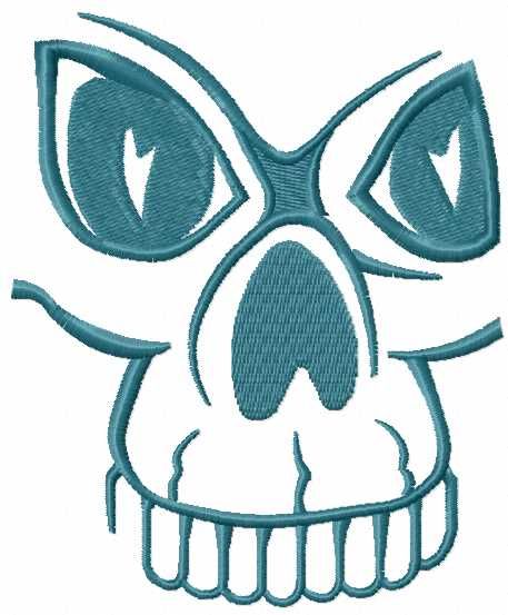 Blue skull free embroidery design